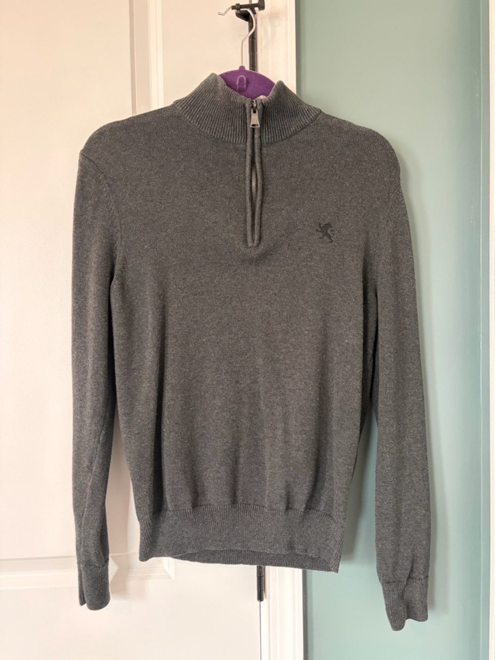 Men's Gray Quarter-Zip Sweater